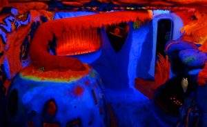 A fluorescent cave, like you'd find anywhere.